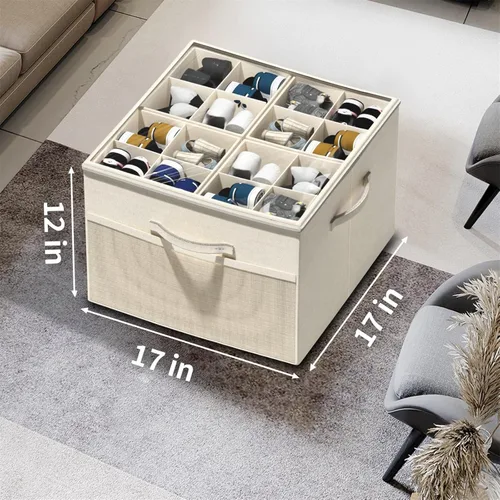 Miniatura 6 de Aokeyee Organizador de zapatos para armario, paquete de 2 cajas organizadoras plegables de zapatos con divisores ajustables y cubierta transparente