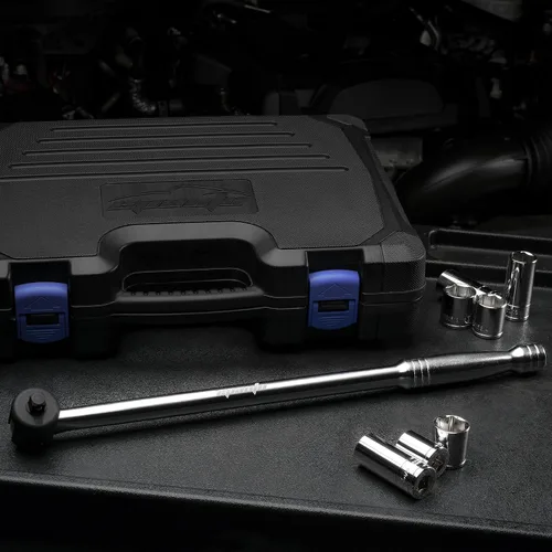 Miniatura 2 de EPAuto Unidad de 3/8 pulgadas por barra disyuntora de 17.5 pulgadas de longitud, acero CR-V Negro/ acero inoxidable