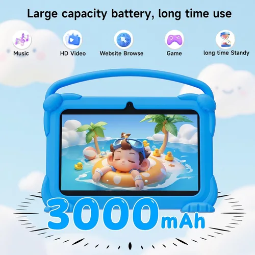 Miniatura 3 de YQSAVIOR Tabletas para niños, Tablet Android 12 para niños, 4 GB RAM 32 GB ROM, Tablet para niños pequeños de 7 pulgadas con pantalla IPS, control