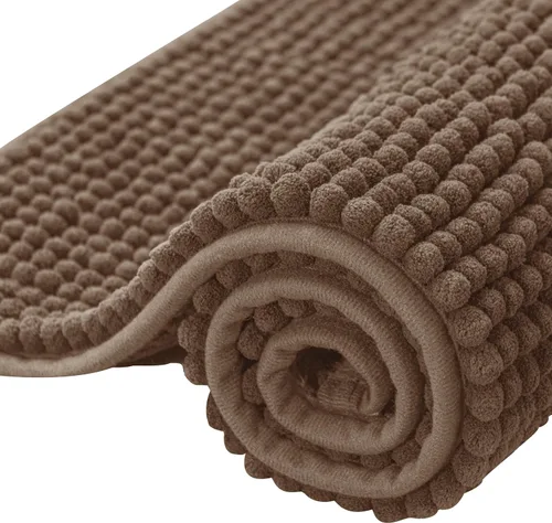 Miniatura 25 de Subrtex - Alfombras de baño de chenilla, tapete de baño de felpa corta y suave, tapete de ducha absorbente de agua, tapete de baño para la ducha