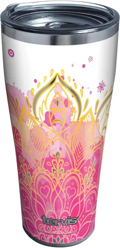 Miniatura 10 de Tervis Vaso aislado de doble pared con aislamiento de flor de loto de yoga hecho en Estados Unidos mantiene las bebidas frías y calientes, 16 onzas