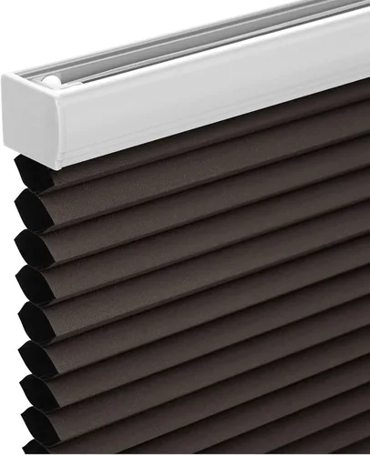 Changshade Persianas celulares opacas sin cordones, persianas opacas de panal para ventanas, persianas plisadas que se bajan tirando, fáciles de