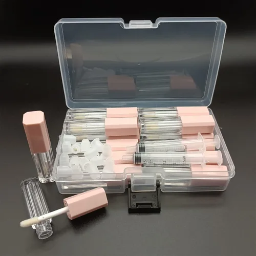Miniatura 5 de Mini Tubos de Brillo Labial Vacíos con Varita Kit de Elaboración de Brillo Labial DIY para Pequeñas Empresas, Contenedores Rosa Bonitos, Tubos
