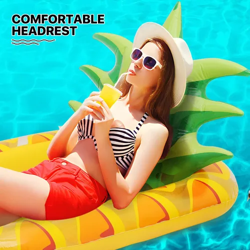 Miniatura 3 de MoNiBloom Flotadores inflables 2 en 1 para piscina para adultos, flotadores gigantes de piscina con portavasos desmontable, tumbona de agua
