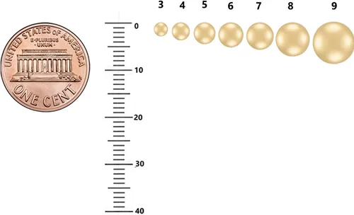 Miniatura 4 de Pendientes de bola de oro amarillo de 10 quilates (0.118in, 0.197in, 0.315in)