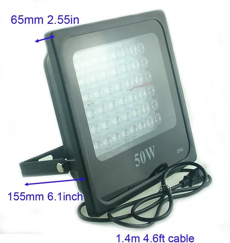 Miniatura 2 de QUANS Luz LED ultravioleta ultravioleta de 50 W para curar pegamento, luz negra, pesca, acuario, brilla en la oscuridad, efectos especiales, enchufe