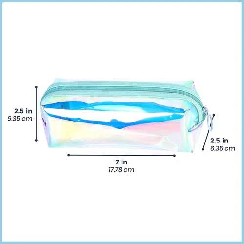 Miniatura 3 de EzPacking - Bolsa de maquillaje transparente holográfica/lindo organizador de cosméticos iridiscente/soporte para lápices de mujer brillante