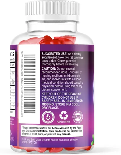 Miniatura 8 de Nature's Nutrition Gomitas probióticas para mujeres con arándano, 6 cepas premium para el equilibrio del PH, salud digestiva, apoyo vaginal e