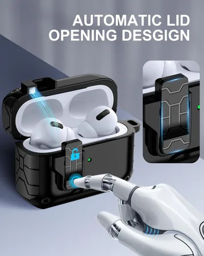 Miniatura 3 de Lerobo Funda para AirPods Pro 2, Compatible con Apple Airpod Pro Case de 2ª/1ª Generación con Soporte para Teléfono, Bloqueo Magnético y Kit
