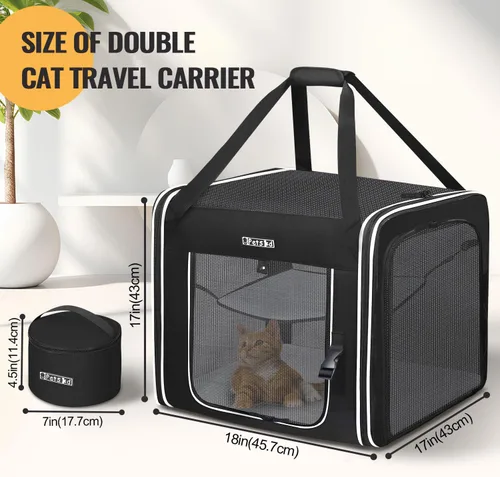Miniatura 2 de Petskd Transportador de mascotas combinable para gatos grandes o perros medianos, transportador grande de 18 x 17 x 17 pulgadas para viajes