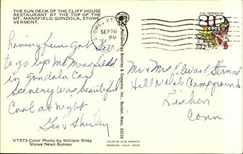 Miniatura 2 de Cliff House Restaurant - Sun Deck Stowe, Vermont VT Original Vintage Postcard