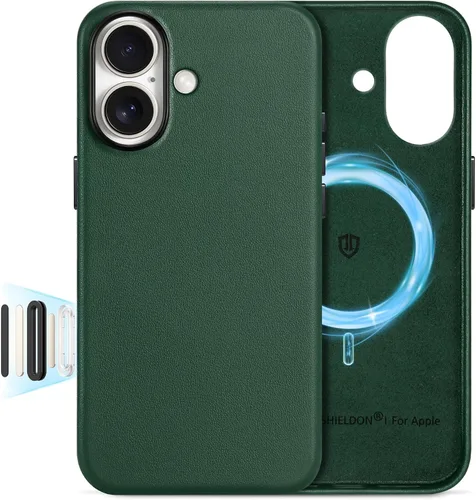 Miniatura 29 de SHIELDON Funda de cuero genuino para iPhone 17 Pro Max de 6.9 pulgadas 2025, [botón de la cámara actualizado], compatible con Magsafe, carga Azul