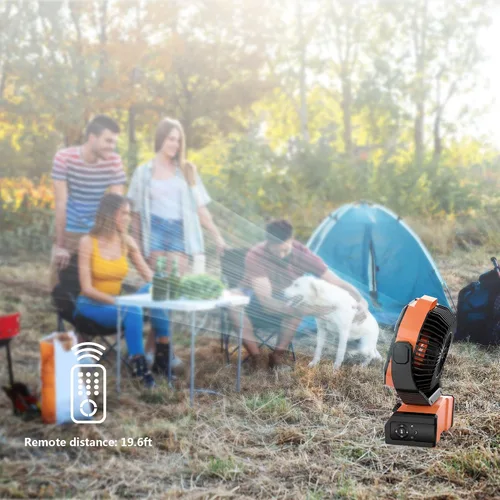 Miniatura 9 de Easywave Ventilador de camping con linterna LED: tienda de campaña de 20000 mAh recargable con batería para exteriores, ventilador oscilante