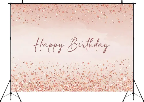 Miniatura 3 de Telón de fondo rosa de 7 x 5 pies, con purpurina rosa, puntos brillantes, oro rosa, para niña, cumpleaños, fotografía, fondo dulce para mujeres