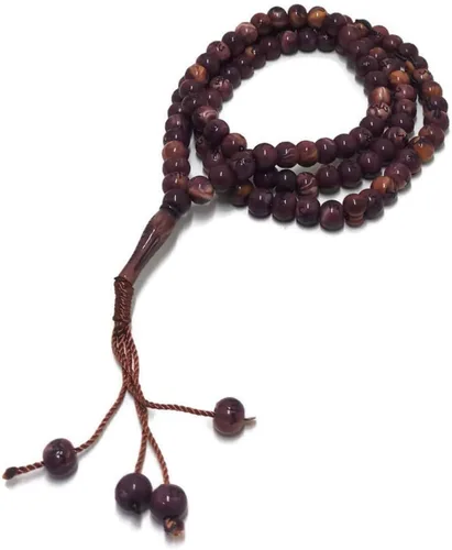 Miniatura 7 de Tasbih musulmán 99 cuentas de Rosay AMN-184 Islam Oración dhikr Misbaha con nombres de Allah Muhammad grabados en la religión islámica Eid Ramadán