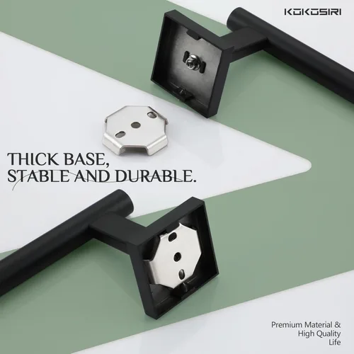 Miniatura 9 de KOKOSIRI Barra para Toallas de Mano en Negro Mate, Accesorios de Baño de Acero Inoxidable, Soporte de Toallas para Pared, para Gabinete de Cocina
