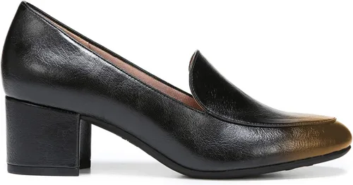 Miniatura 4 de FOWT Mocasines clásicos negros o dos tonos con corte en V lateral para mujer, punta redonda, tacón grueso medio, estilo simple, zapatos unisex