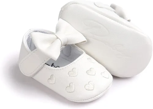 Miniatura 3 de RVROVIC Zapatos de bebé para niñas suela suave zapatos planos Mary Jane vestidos de princesa zapatos de poliuretano lindo lazo precaminante