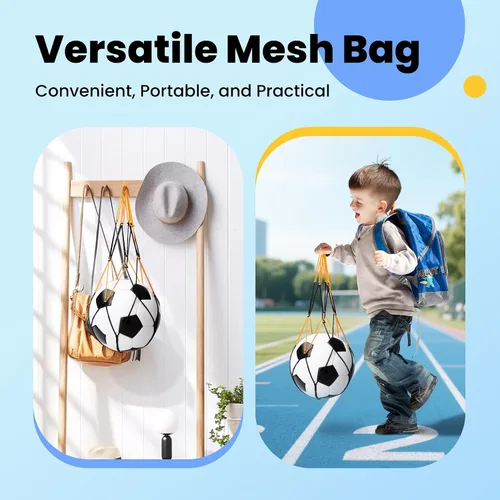 Miniatura 4 de INPODAK Balón de fútbol para niños pequeños, tamaño 3, pelotas clásicas en blanco y negro para niños de 2 a 8 años con bomba, bolsa de malla y caja