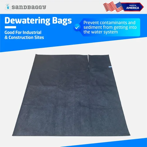 Miniatura 3 de Sandbaggy Bolsas de deshidratación – fabricadas en Estados Unidos – Filtros sedimentos, limo, aceite, lodos – Uso para sitios de construcción