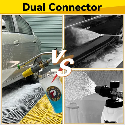 Miniatura 2 de Tool Daily Cañón de espuma con pistola de lavado a presión, accesorio de doble conector, pistola de lavado eléctrico con conector giratorio de 3/8