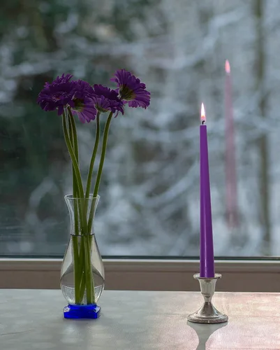 Miniatura 6 de Hyoola Velas cónicas altas – Velas cónicas sin goteo color morado de 14 pulgadas – 12 horas de tiempo de combustión – Paquete de 12