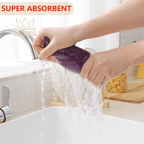 Miniatura 65 de Homaxy Trapos de cocina de 100% algodón, tejido de punto gofre, ultrasuaves, absorbentes y de secado rápido, 12 x 12 pulgadas, paquete de 6, blanco