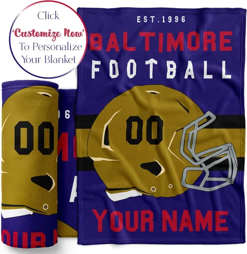 Miniatura 3 de Manta personalizada para fanáticos del fútbol americano – Se envía al día siguiente – Hecha en Estados Unidos – Manta de vellón personalizada
