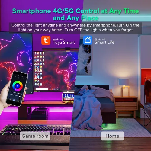 Miniatura 3 de Controlador LED 5 en 1 WB5 2.4GHz WiFi PWM compatible con Alexa Google Home Smart Life Tuya APP para atenuación CCT RGB RGBW RGBCCT LED controlador