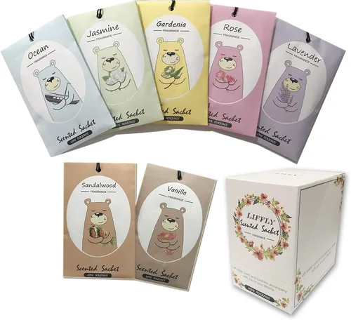 Miniatura 16 de 13 sobres perfumados para cajones y armarios, ambientador para el hogar, bolsita de fragancia en total, 14 paquetes de caja de regalo
