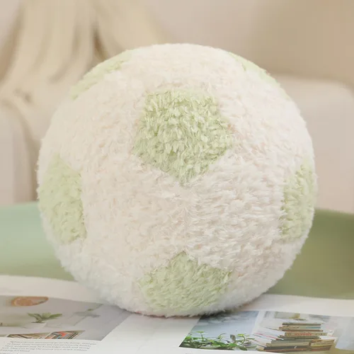 Miniatura 5 de Almohada redonda de felpa de fútbol de 12 pulgadas, almohada de felpa suave para niños y bebés