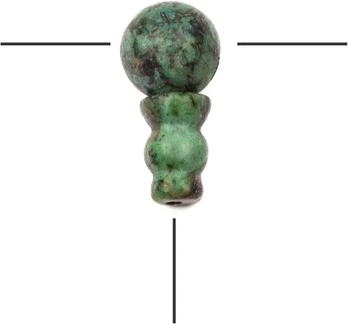 Cherry Blossom Beads Piedra preciosa Mala Guru Bead – Turquesa africana – Tres agujeros 0.394 in redondo con torre de 0.276x0.394 in – Tres juegos