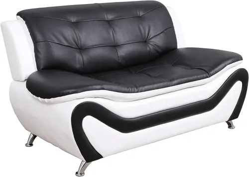 Miniatura 7 de Beverly Fine Furniture Juego de sofá moderno Aldo de 3 piezas, negro/blanco