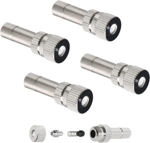 Boquillas de nebulización de 0.008 in de cobre, flujo de agua ajustable, conector rápido de 0.008 in/0.008 pulgadas, boquilla rociadora atomizadora