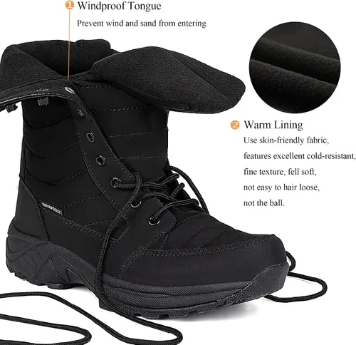Miniatura 2 de FW FRAN WILLOR Women's Waterproof Winter Snow Boots with Side Zipper