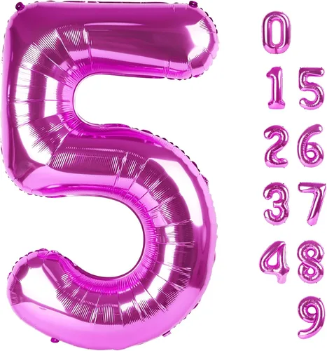 Miniatura 63 de Globos de números de 5 globos de 40 pulgadas, decoraciones de cumpleaños azules para niños y niñas, globos de números azul marino grandes