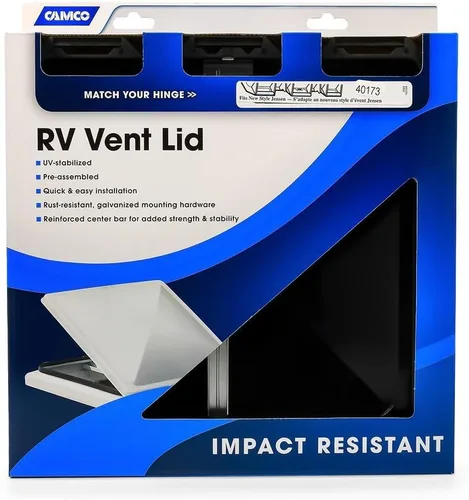Miniatura 2 de Camco Tapa de ventilación para caravana/RV Cuenta con una barra central reforzada y fabricada con polímero duradero con herrajes galvanizados Se
