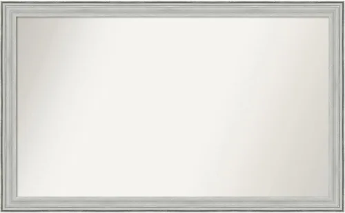 Miniatura 166 de Amanti Art Espejo de baño plateado para sobre fregadero, 25 x 25 pulgadas, espejo de tocador cuadrado estrecho de níquel cepillado, marco de madera