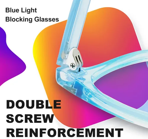 Miniatura 5 de VISOONE - Lentes cuadrados con bloqueo de luz azul y antireflejante para computadora, videojuegos; para mujeres y hombres MONTANA Transparente+azul