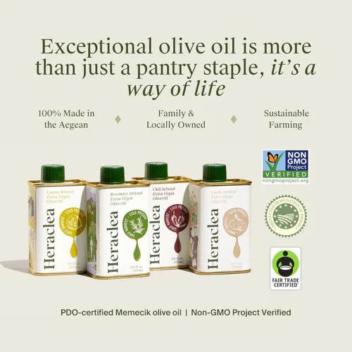 Miniatura 8 de Heraclea - Aceite de oliva extra virgen infundido con chile - Aceite de oliva orgánico extra virgen - Prensado en frío - Aceite de oliva rico
