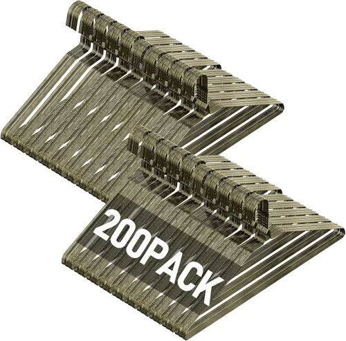 Miniatura 30 de SPECILITE Paquete de 100 perchas de alambre de metal a granel para trajes de tamaño estándar, abrigos, camisas, pantalones, faldas, ahorro de Bronce