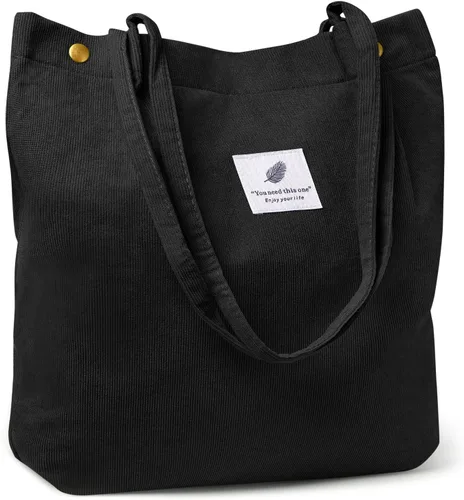 Miniatura 10 de Ndeno Bolsas de mano para mujer, bolsa de hombro de pana con bolsillo interior para trabajo, playa, almuerzo, viajes, compras, bolsos