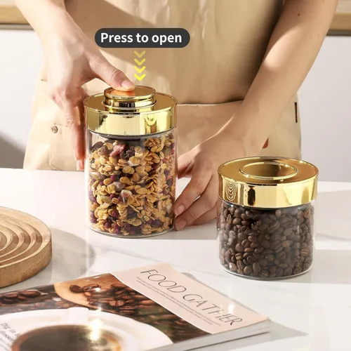 Miniatura 6 de Envases herméticos de vidrio para almacenamiento de alimentos, botes de vidrio para la cocina con tapas - Botes de café, pasta, azúcar, té