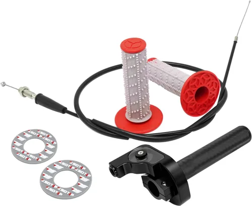 Agarre del acelerador para motocicleta de 7/8 pulgadas, 0.866 in, torcida rápida de aluminio CNC con cable de acelerador y agarre para manillar