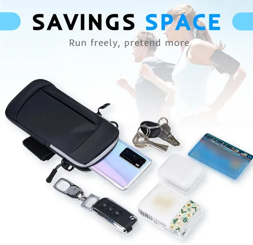 Miniatura 5 de Brazalete para correr, correa deportiva ajustable para correr, brazalete de entrenamiento para iPhone, bolsa de celular para ejercicio para hombres