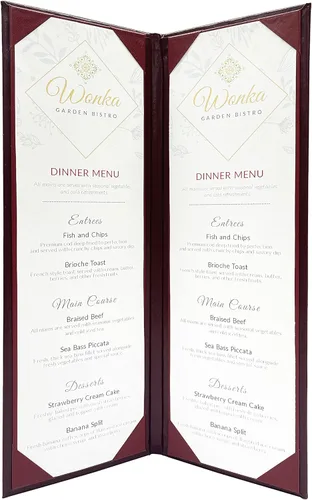 Miniatura 17 de Goodsmart Columbia Casebound - Fundas para menú de restaurante, paquete de 5, color negro, de piel sintética de alta calidad, 8.5 x 11 pulgadas, 1