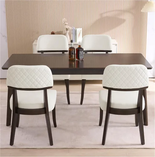 Miniatura 24 de adochr Sillas de comedor de terciopelo con brazos, sillas de comedor tapizadas con patas de madera dura y respaldo curvado abierto, sillas de cocina