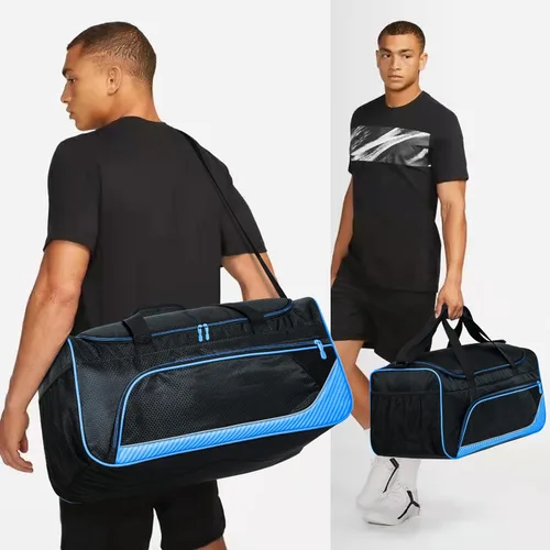 Miniatura 2 de Uarition Bolsa de gimnasio para hombre, 21 pulgadas, grande, para viajes y deportes, AzulNegro, Bolsa de gimnasio para hombre