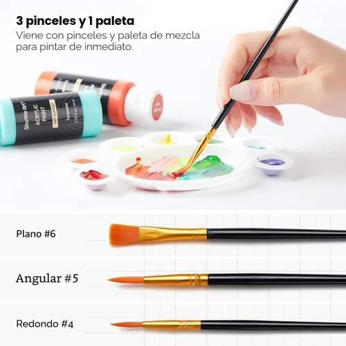 Miniatura 9 de Pintura acrílica Shuttle Art, juego de pintura acrílica de 25 colores, botellas de 2 oz/60 ml, pintura de pigmentos ricos para artistas, Regular