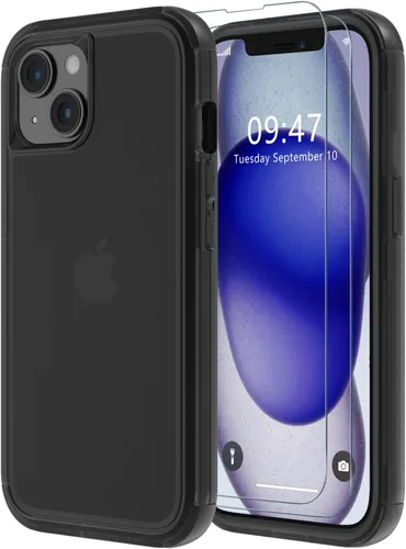 Miniatura 19 de Diverbox Funda para iPhone 15 [a prueba de golpes] [a prueba de caídas] [protector de pantalla de vidrio templado], funda de protección resistente